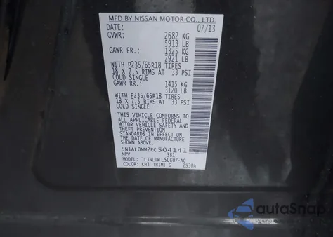 2014 Infiniti Qx60 z USA, uszkodzony, nr VIN 5N1AL0MM2EC504141